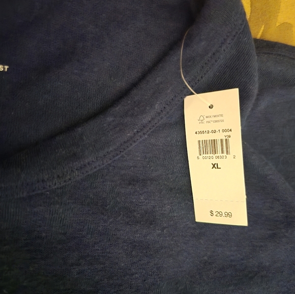 Gap linen blend crew tshirt XL fits like XXL blue - Picture 3 of 5